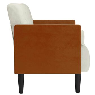 Loveseat bank met bolsters cr&egrave;me 110 cm fluweel 4