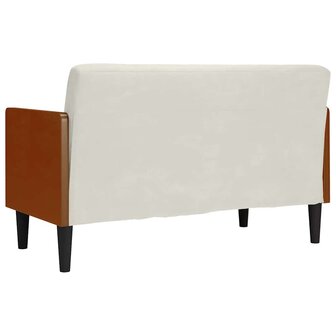 Loveseat bank met bolsters cr&egrave;me 110 cm fluweel 5