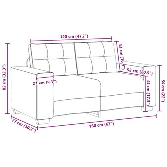 Loveseat Bank Wijnrood 160x77x82 cm Stof 9
