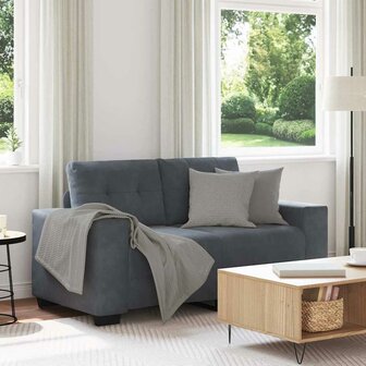 Loveseat bank 160x77x82 cm fluweel donkergrijs 1