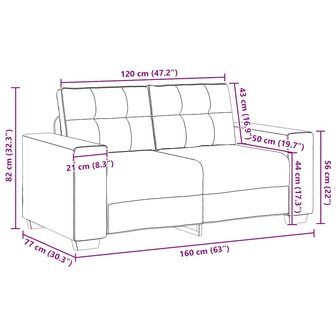 Loveseat bank 160x77x82 cm fluweel donkergrijs 9