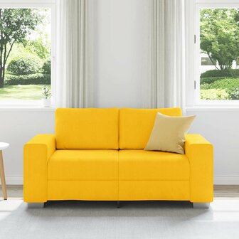Loveseat Sofa Lichtgeel 160x77x82 cm Corduroy Stof 3