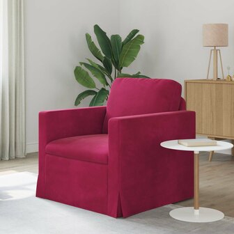 Bank Wijnrood 78 x 78 x 80 cm Fluweel 1
