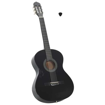 Gitaar klassiek beginner 4/4 39" lindenhout zwart      1