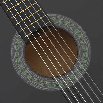 Gitaar klassiek beginner 4/4 39" lindenhout zwart      6