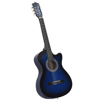 12-delige Gitaarset met 6 snaren western klassiek 38" blauw 3