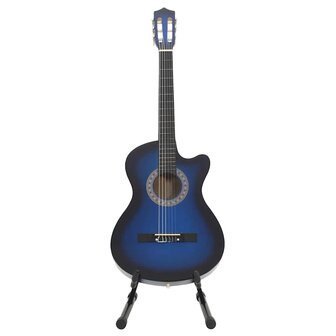 12-delige Gitaarset met 6 snaren western klassiek 38" blauw 5