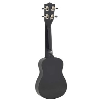 Ukuleleset met tas voor kinderen sopraan 21&amp;apos;&amp;apos; zwart 6
