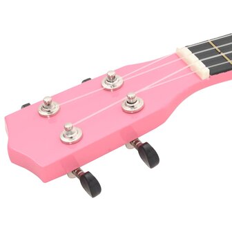 Ukuleleset met tas voor kinderen sopraan 21&amp;apos;&amp;apos; roze      7