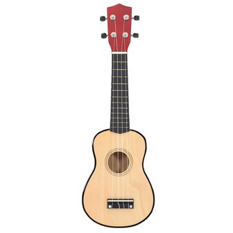 Ukuleleset met tas voor kinderen sopraan 23&amp;apos;&amp;apos; lichthoutkleurig 3