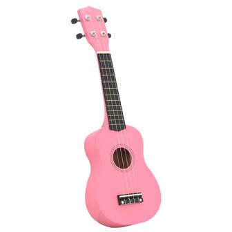 Ukuleleset met tas voor kinderen sopraan 23&amp;apos;&amp;apos; roze 2
