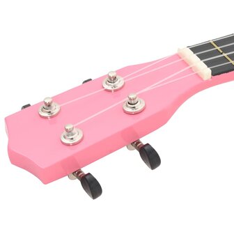 Ukuleleset met tas voor kinderen sopraan 23&amp;apos;&amp;apos; roze 7