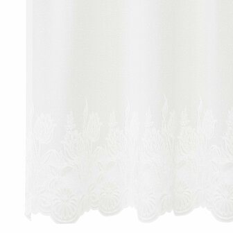 Kantgordijn met gordijnen Bloemen Wit 80 x 200 cm Polyester 5