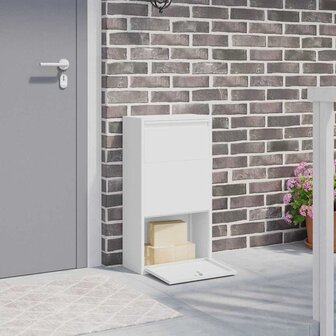 Pakketbrievenbus met opslag met slot Wit 44 x 22 x 82 cm Staal 1