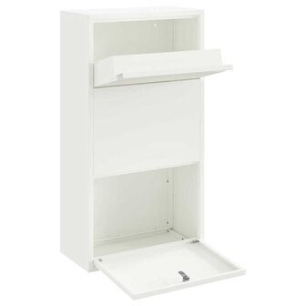 Pakketbrievenbus met opslag met slot Wit 44 x 22 x 82 cm Staal 4