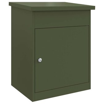Pakketbrievenbus met opslag Olijfgroen 47,5 x 38 x 59 cm Staal 2