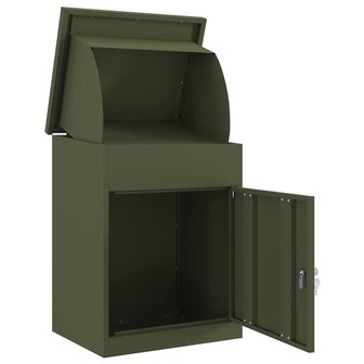 Pakketbrievenbus met opslag Olijfgroen 47,5 x 38 x 59 cm Staal 4