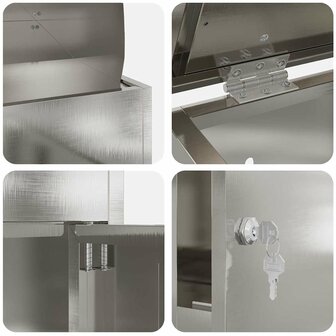 Pakketbrievenbus Zilver 47,5 x 38 x 59 cm Roestvrij staal 8