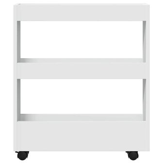 Smalle Opbergtrolley 3 Laden Wit Bewerkt Hout 4