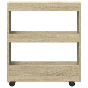 Opbergtrolley smal 3-laags bewerkt hout sonoma eikenkleurig 4
