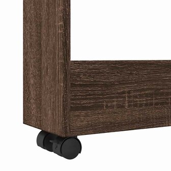Opbergtrolley smal 3-laags bewerkt hout bruin eikenkleurig 7