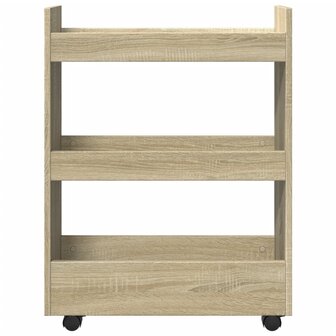 Opbergtrolley smal 3-laags bewerkt hout sonoma eikenkleurig 4