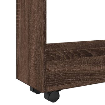 Opbergtrolley smal 3-laags bewerkt hout bruin eikenkleurig 7