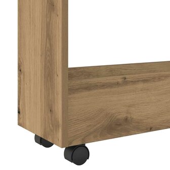 Opbergtrolley smal 3-laags bewerkt hout artisanaal eikenkleurig 7