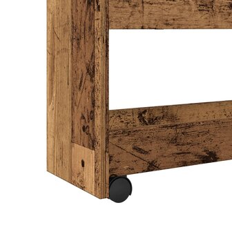 Opbergtrolley smal 4-laags bewerkt hout oud houtkleurig 7