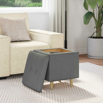 Opslag ottoman met kussen Donkergrijs 40 x 40 x 45 cm Stof 4