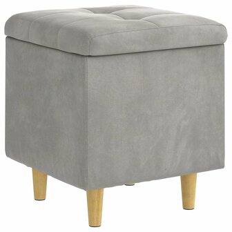 Opslag ottoman met kussen Lichtgrijs 40 x 40 x 45 cm Fluweel 2