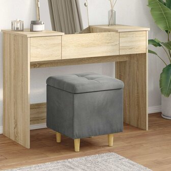 Opslag ottoman met kussen Donkergrijs 40 x 40 x 45 cm Fluweel 1