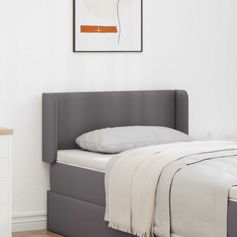 Hoofdbord oor 2 pcs Grijs 40 x 16 x 5 cm Multiplex en Kunstleer 1
