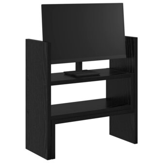 MonitorstandaardZwart Eiken 40 x 17 x 41 cm Bewerkt hout 3