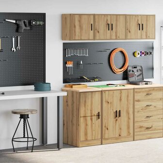Garagekasten 2 st bewerkt hout ambachtelijk eikenhout 1