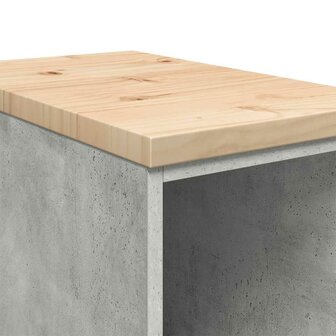 Garagekast 30x51x85 cm massief grenenhout betongrijs 8