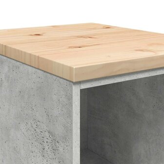 Garagekast 40x51x85 cm massief grenenhout betongrijs 8