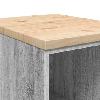 Garagekast 40x51x85 cm massief grenenhout grijs sonoma 8