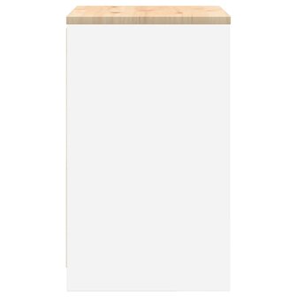 Garagekast 60x51x85 cm massief grenenhout wit 7