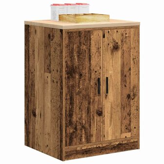 Garagekast 60x51x85 cm massief grenenhout oud hout 4