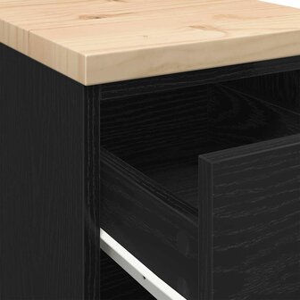 Garagekast 30x51x85 cm massief grenenhout zwart 9