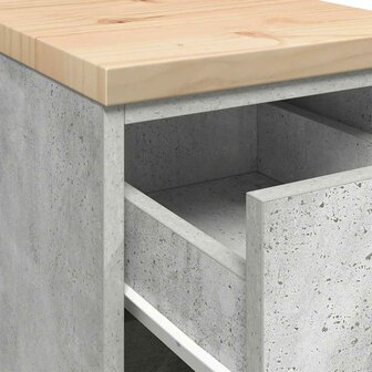 Garagekast 30x51x85 cm massief grenenhout betongrijs 9