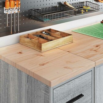 Garagekast 30x51x85 cm massief grenenhout grijs sonoma 3