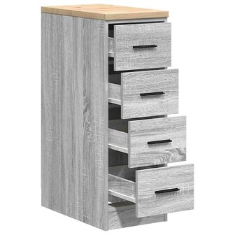 Garagekast 30x51x85 cm massief grenenhout grijs sonoma 5