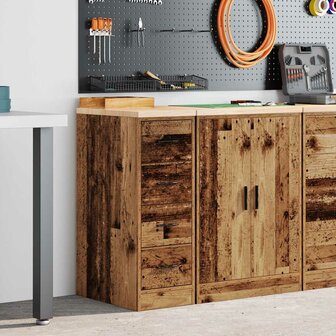 Garagekast 30x51x85 cm massief grenenhout oud hout 1