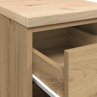 Garagekast 30x51x85 cm massief grenenhout artisan eikenkleurig 9