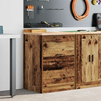 Garagekast 60x51x85 cm massief grenenhout oud hout 1