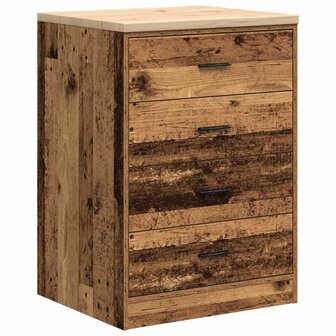 Garagekast 60x51x85 cm massief grenenhout oud hout 2