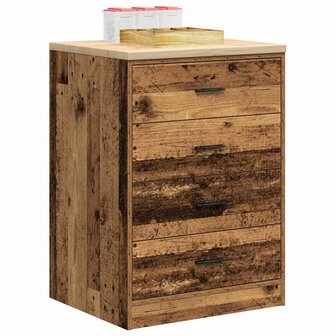 Garagekast 60x51x85 cm massief grenenhout oud hout 4