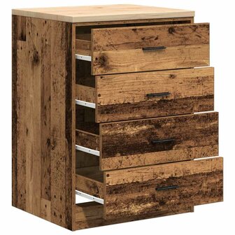Garagekast 60x51x85 cm massief grenenhout oud hout 5